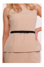 S427 Peplum dress - beige