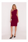 S427 Peplum dress - maroon