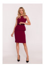 S427 Peplum dress - maroon