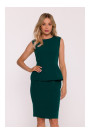 S427 Peplum dress - green