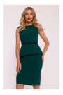 S427 Peplum dress - green