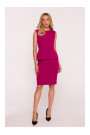 S427 Peplum dress - plum