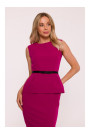 S427 Peplum dress - plum