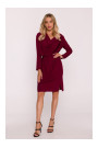 S428 Cowl neckline dress - maroon