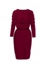 S428 Cowl neckline dress - maroon