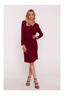 S428 Cowl neckline dress - maroon