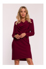 S428 Cowl neckline dress - maroon