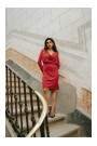 S428 Cowl neckline dress - red