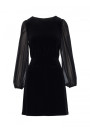 M886 Velvet dress with chiffon sleeves - black