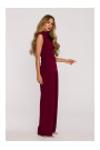 M890 Co-ord set with ruched top and wide leg trousers - maroon