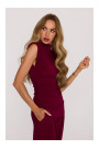 M890 Co-ord set with ruched top and wide leg trousers - maroon