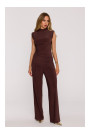 M890 Co-ord set with ruched top and wide leg trousers - brown