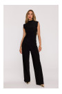 M890 Co-ord set with ruched top and wide leg trousers - black