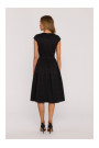 M892 Fit & flare dress with box pleats - black