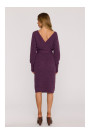 M810 Sweater dress with V-neck - heather