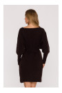 M631 Wrap sweater dress with a tie detail - chocolate