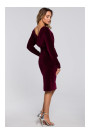 M561 Velvet Wrap Top Dress - maroon