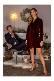 M562 Velvet Blazer Dress - maroon