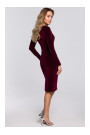 M565 Velvet Pencil Dress - maroon