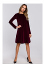 M566 Velvet Relaxed Fit Dress - maroon