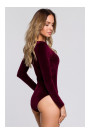 M567 Velvet Bodysuit - maroon