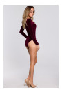 M567 Velvet Bodysuit - maroon