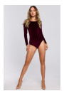 M567 Velvet Bodysuit - maroon