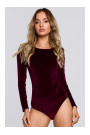 M567 Velvet Bodysuit - maroon