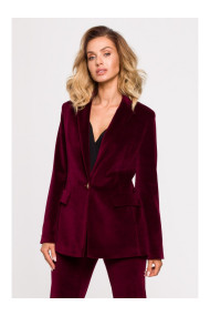 M643 Velvet single button blazer - maroon