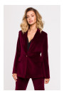M643 Velvet single button blazer - maroon