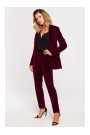 M643 Velvet single button blazer - maroon
