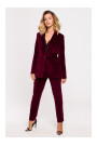 M643 Velvet single button blazer - maroon
