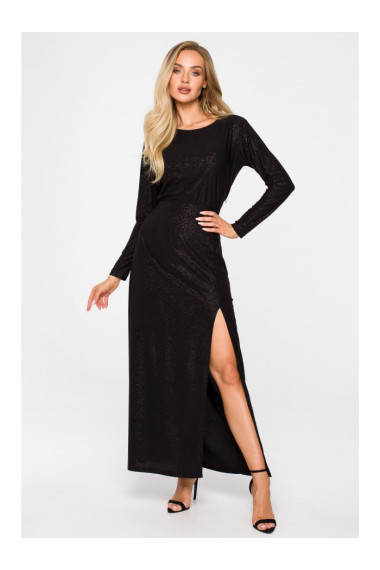 M719 Maxi dress with long sleeves - black