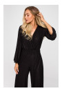 M720 Wrap top jumpsuit - black