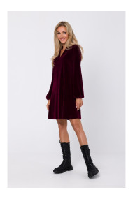 M767 V-neckline dress - maroon