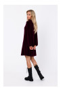 M767 V-neckline dress - maroon