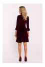M825 Velvet ruffle dress - maroon