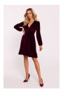 M826 Velvet V-neck dress - maroon