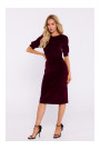 M827 Velvet sheath dress - maroon