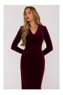 M889 Velvet bodycon dress - maroon