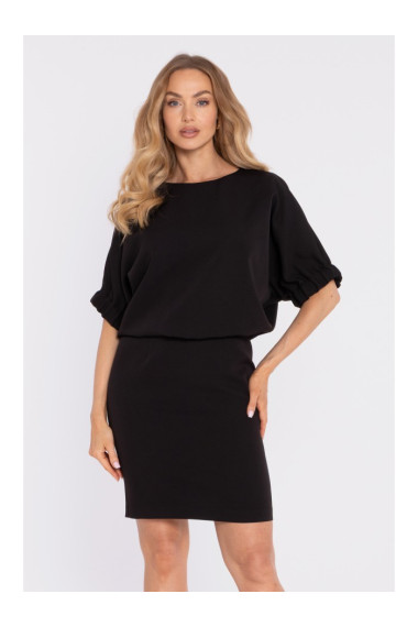 M904 Blūzo kleita ar šķeltu muguru - melna