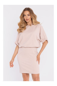 M904 Blūzo kleita ar šķeltu muguru - gaiši bēša krāsā