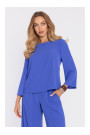 M905 Eleganta blūze ar vaļējām piedurknēm - zila