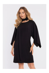 M908 Kleita ar dekoratīvām platām piedurknēm - melna