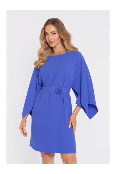 M908 Kleita ar dekoratīvām platām piedurknēm - zila