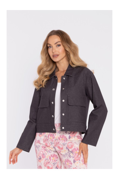 M909 Apcirpta jaka ar aizdares pogām un atlokāmām kabatām - grafīta krāsā