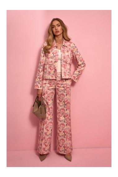 M911 Apdrukātas platas bikses ar rāvējslēdzēju un rāvējslēdzēju - 2. modelis