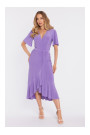 M912 Apmetuma midi kleita ar volāniem un rievām - gaiši violeta krāsā