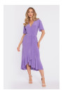 M912 Apmetuma midi kleita ar volāniem un rievām - gaiši violeta krāsā