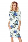  Sporty dress - colored large blue flowers 13-65 